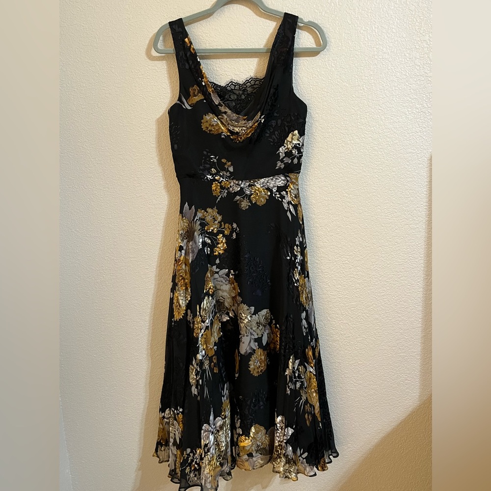 Black silver and gold dress.  Size 6.